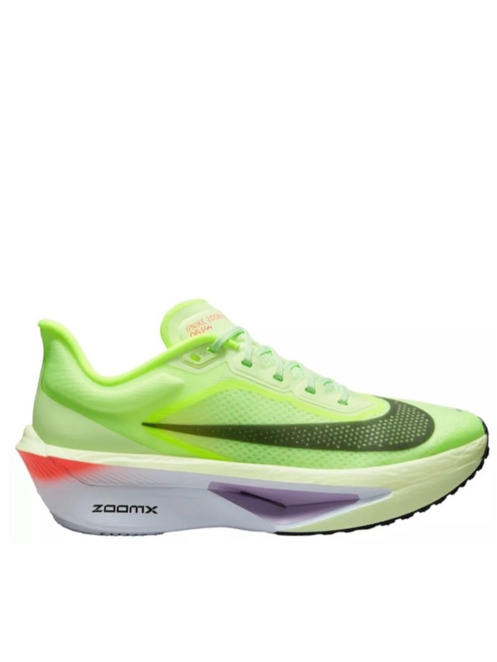 Nike ZoomX Neon Green Running Shoe with Black Swoosh